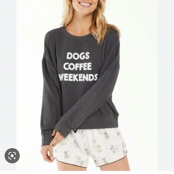 Z Supply Elle Dog Sweatshirt, Charcoal Grey, Size M - Picture 2 of 9